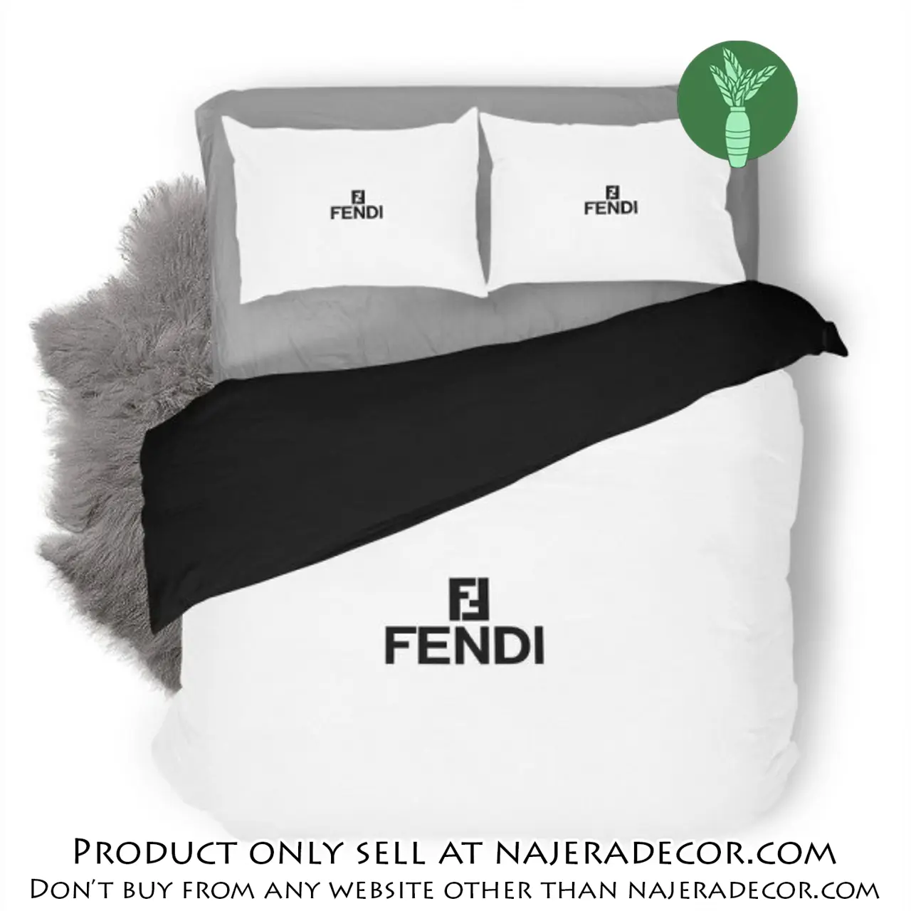 Fendi luxury logo fashion brand premium bedding set home decor njr1935441